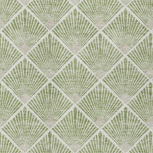 HomeRoots 9' Modern Green Beige Ivory Geometric Indoor Outdoor Area Rug - Washable & Durable for High Traffic Spaces 594705