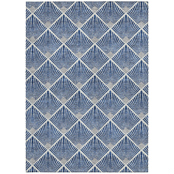 Homeroots 3' Beige And Ivory Geometric Washable Area Rug For Indoor And Outdoor Spaces - Durable Design 10' X 14' Polyester 594730