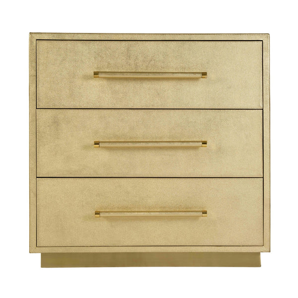Butler Specialty Butler Francois 28 In. W Rectangular 3-drawer Accent Chest – Luxurious Leather Storage Solution Gold Mdf,Genuine Leather,Brass 5947350-butler