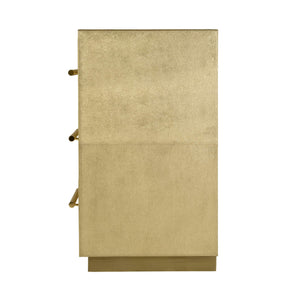 Butler Specialty Butler Francois 28 In. W Rectangular 3-drawer Accent Chest – Luxurious Leather Storage Solution Gold Mdf,Genuine Leather,Brass 5947350-butler