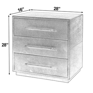 Butler Specialty Butler Francois 28 In. W Rectangular 3-drawer Accent Chest – Luxurious Leather Storage Solution Gold Mdf,Genuine Leather,Brass 5947350-butler