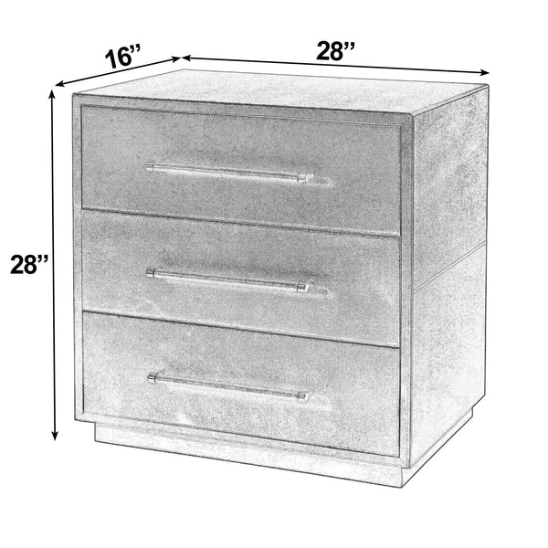 Butler Specialty Butler Francois 28 In. W Rectangular 3-drawer Accent Chest – Luxurious Leather Storage Solution Gold Mdf,Genuine Leather,Brass 5947350-butler