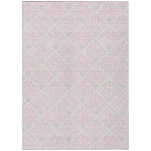 HomeRoots 5' Modern Geometric Area Rug in Soft Pink, Gray & Ivory - Washable, Durable for Indoor/Outdoor Use 10' X 14' 594736