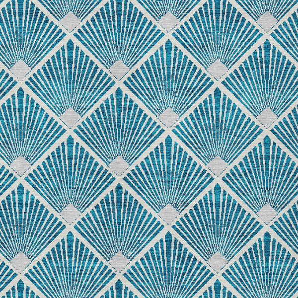 Homeroots 3' Beige And Ivory Geometric Washable Area Rug For Indoor And Outdoor Spaces - Durable Design 9' X 12' Polyester 594747