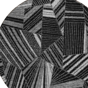 Homeroots 3' Stylish Geometric Beige Brown And Ivory Washable Area Rug For Indoor And Outdoor Spaces 8' Round Polyester 594757