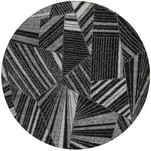 Homeroots 3' Stylish Geometric Beige Brown And Ivory Washable Area Rug For Indoor And Outdoor Spaces 8' Round Polyester 594757