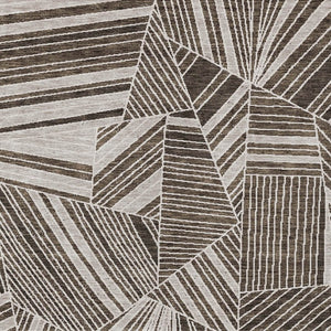 Homeroots 3' Stylish Geometric Beige Brown And Ivory Washable Area Rug For Indoor And Outdoor Spaces 5' X 8' Polyester 594762