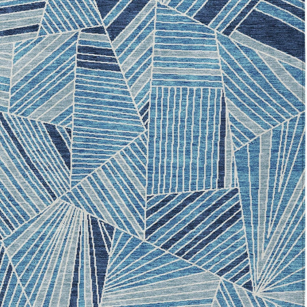 Homeroots 3' Stylish Geometric Beige Brown And Ivory Washable Area Rug For Indoor And Outdoor Spaces 8' X 10' Polyester 594770