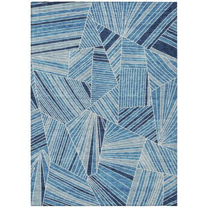 HomeRoots 5' Bold Blue and Teal Geometric Washable Area Rug - Perfect for Indoor and Outdoor Living Spaces 10' X 14' 594772