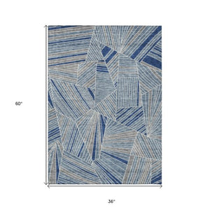 Homeroots 3' Stylish Geometric Beige Brown And Ivory Washable Area Rug For Indoor And Outdoor Spaces 3' X 5' Polyester 594773