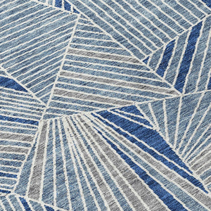 Homeroots 3' Stylish Geometric Beige Brown And Ivory Washable Area Rug For Indoor And Outdoor Spaces 8' X 10' Polyester 594776