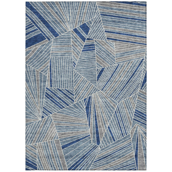 Homeroots 3' Stylish Geometric Beige Brown And Ivory Washable Area Rug For Indoor And Outdoor Spaces 10' X 14' Polyester 594778