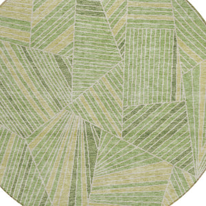 Homeroots 3' Stylish Geometric Beige Brown And Ivory Washable Area Rug For Indoor And Outdoor Spaces 8' Round Polyester 594781