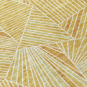 Homeroots 3' Stylish Geometric Beige Brown And Ivory Washable Area Rug For Indoor And Outdoor Spaces 3' X 5' Polyester 594785