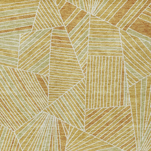 Homeroots 3' Stylish Geometric Beige Brown And Ivory Washable Area Rug For Indoor And Outdoor Spaces 9' X 12' Polyester 594789