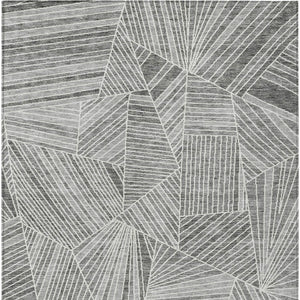 Homeroots 3' Stylish Geometric Beige Brown And Ivory Washable Area Rug For Indoor And Outdoor Spaces 3' X 5' Polyester 594791