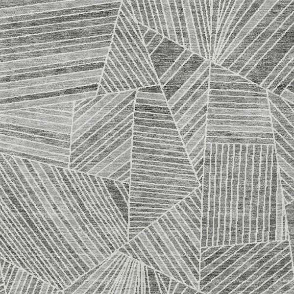 Homeroots 3' Stylish Geometric Beige Brown And Ivory Washable Area Rug For Indoor And Outdoor Spaces 5' X 8' Polyester 594792