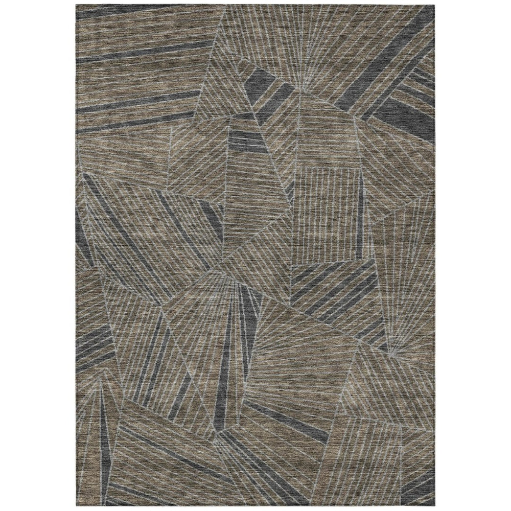 HomeRoots 5' Stylish Geometric Washable Area Rug for Indoor & Outdoor Use – Durable, Modern Design, Easy Care 5' X 8' 594798