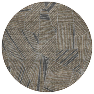 HomeRoots 5' Stylish Geometric Washable Area Rug for Indoor & Outdoor Use – Durable, Modern Design, Easy Care 8' Round 594799