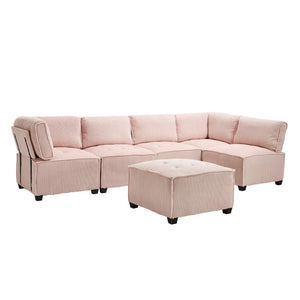 English Elm United We Win U-Shaped Modular Sectional Sofa With Reversible Chaise For Custom Living Room Comfort W1568S00154-GIGA