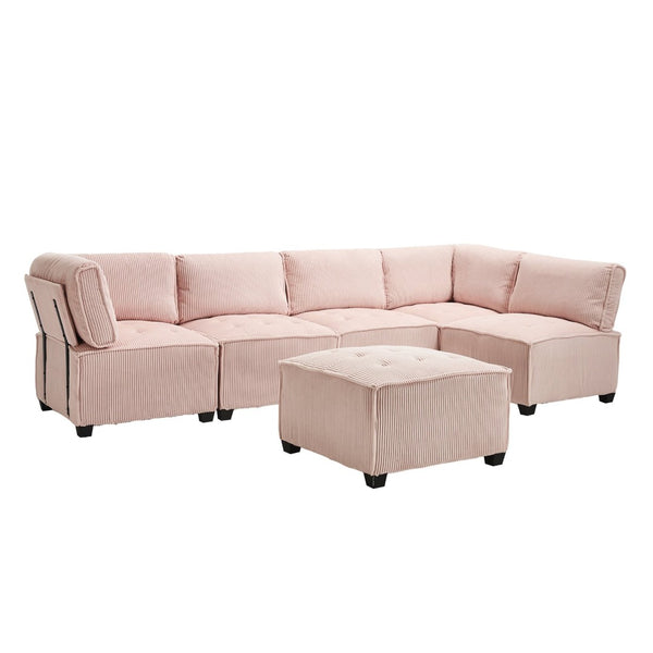 English Elm United We Win U-Shaped Modular Sectional Sofa With Reversible Chaise For Custom Living Room Comfort W1568S00154-GIGA