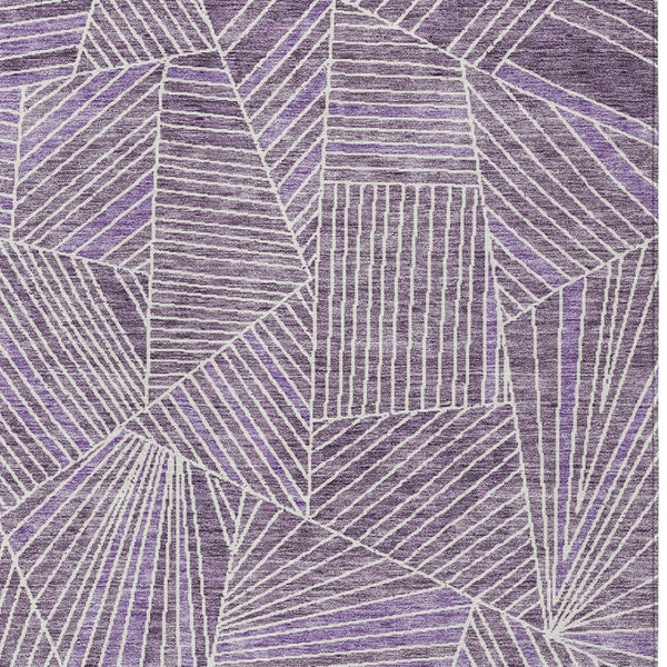 Homeroots 3' Stylish Geometric Beige Brown And Ivory Washable Area Rug For Indoor And Outdoor Spaces 5' X 8' Polyester 594804