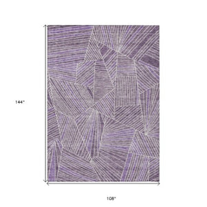 Homeroots 3' Stylish Geometric Beige Brown And Ivory Washable Area Rug For Indoor And Outdoor Spaces 9' X 12' Polyester 594807