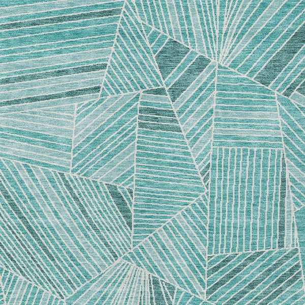 Homeroots 3' Stylish Geometric Beige Brown And Ivory Washable Area Rug For Indoor And Outdoor Spaces 8' X 10' Polyester 594812