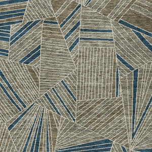 Homeroots 3' Stylish Geometric Beige Brown And Ivory Washable Area Rug For Indoor And Outdoor Spaces 5' X 8' Polyester 594816