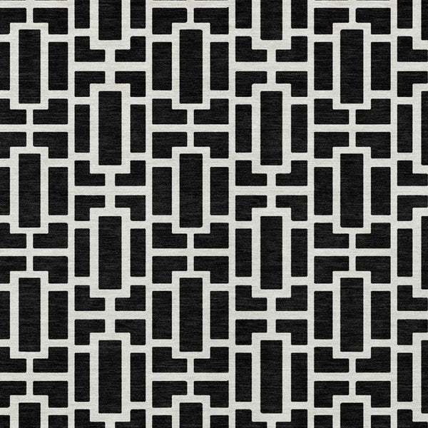 Homeroots 3' Artichoke Green And Ivory Geometric Washable Area Rug For Indoor And Outdoor Spaces 10' X 14' Polyester 594838