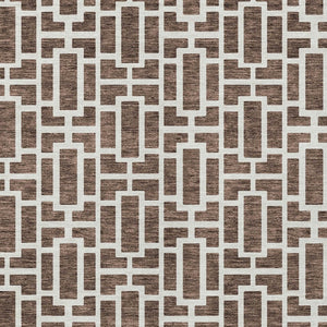 Homeroots 3' Artichoke Green And Ivory Geometric Washable Area Rug For Indoor And Outdoor Spaces 3' X 5' Polyester 594839