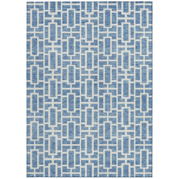 Homeroots 3' Artichoke Green And Ivory Geometric Washable Area Rug For Indoor And Outdoor Spaces 10' X 14' Polyester 594850
