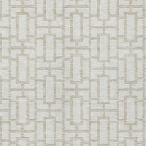Homeroots 3' Artichoke Green And Ivory Geometric Washable Area Rug For Indoor And Outdoor Spaces 5' X 8' Polyester 594852
