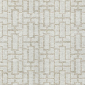Homeroots 3' Artichoke Green And Ivory Geometric Washable Area Rug For Indoor And Outdoor Spaces 8' X 10' Polyester 594854