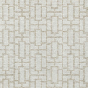 Homeroots 3' Artichoke Green And Ivory Geometric Washable Area Rug For Indoor And Outdoor Spaces 10' X 14' Polyester 594856