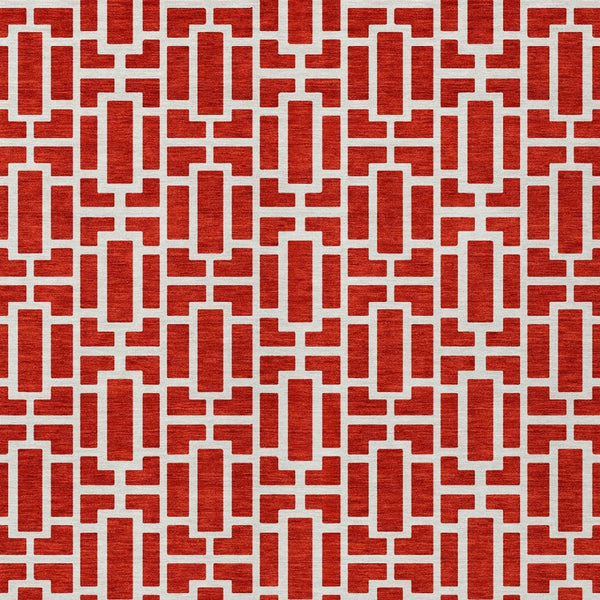 Homeroots 3' Artichoke Green And Ivory Geometric Washable Area Rug For Indoor And Outdoor Spaces 3' X 5' Polyester 594863