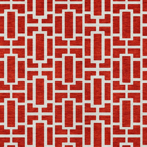 Homeroots 3' Artichoke Green And Ivory Geometric Washable Area Rug For Indoor And Outdoor Spaces 3' X 5' Polyester 594863