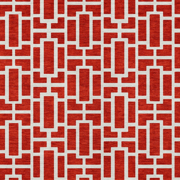 Homeroots 3' Artichoke Green And Ivory Geometric Washable Area Rug For Indoor And Outdoor Spaces 3' X 5' Polyester 594863