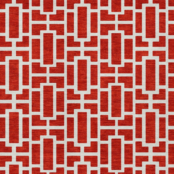 Homeroots 3' Artichoke Green And Ivory Geometric Washable Area Rug For Indoor And Outdoor Spaces 5' X 8' Polyester 594864