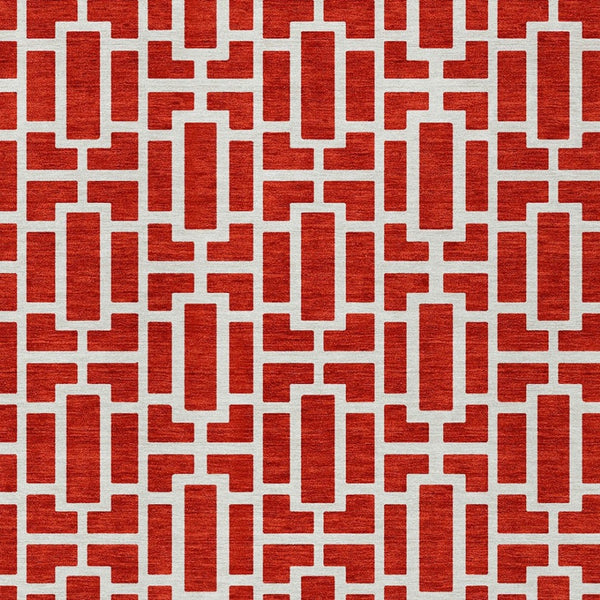 Homeroots 3' Artichoke Green And Ivory Geometric Washable Area Rug For Indoor And Outdoor Spaces 8' X 10' Polyester 594866