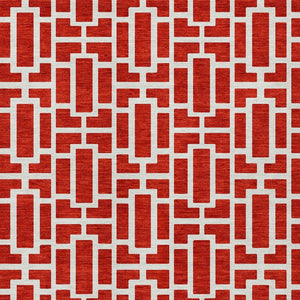 Homeroots 3' Artichoke Green And Ivory Geometric Washable Area Rug For Indoor And Outdoor Spaces 9' X 12' Polyester 594867