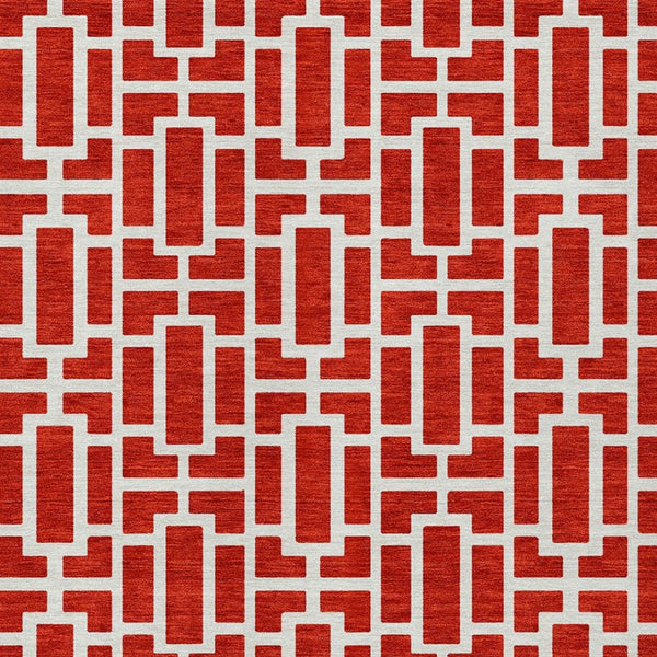 Homeroots 3' Artichoke Green And Ivory Geometric Washable Area Rug For Indoor And Outdoor Spaces 9' X 12' Polyester 594867