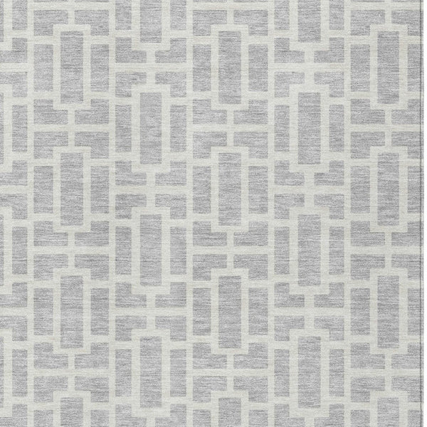 Homeroots 3' Artichoke Green And Ivory Geometric Washable Area Rug For Indoor And Outdoor Spaces 9' X 12' Polyester 594873