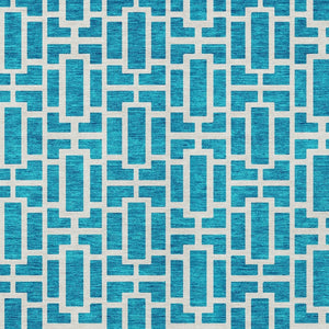 Homeroots 3' Artichoke Green And Ivory Geometric Washable Area Rug For Indoor And Outdoor Spaces 3' X 5' Polyester 594875