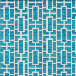 Homeroots 3' Artichoke Green And Ivory Geometric Washable Area Rug For Indoor And Outdoor Spaces 5' X 8' Polyester 594876