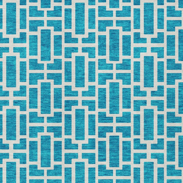 Homeroots 3' Artichoke Green And Ivory Geometric Washable Area Rug For Indoor And Outdoor Spaces 9' X 12' Polyester 594879