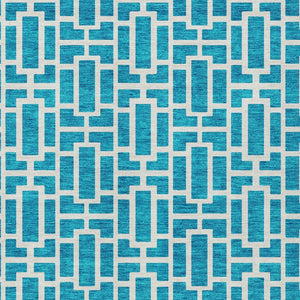 Homeroots 3' Artichoke Green And Ivory Geometric Washable Area Rug For Indoor And Outdoor Spaces 10' X 14' Polyester 594880