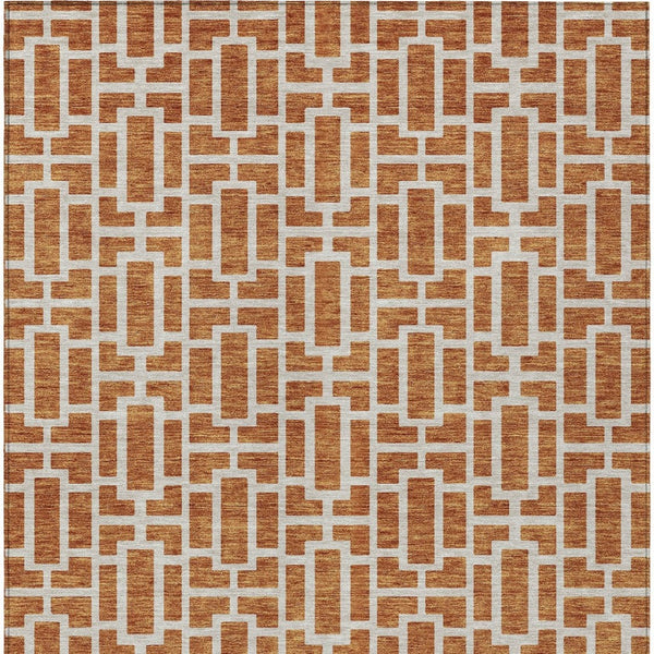 Homeroots 3' Artichoke Green And Ivory Geometric Washable Area Rug For Indoor And Outdoor Spaces 3' X 5' Polyester 594881