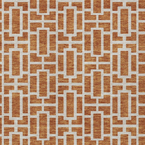 Homeroots 3' Artichoke Green And Ivory Geometric Washable Area Rug For Indoor And Outdoor Spaces 3' X 5' Polyester 594881