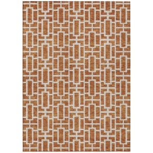 Homeroots 3' Artichoke Green And Ivory Geometric Washable Area Rug For Indoor And Outdoor Spaces 5' X 8' Polyester 594882